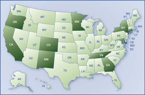 Map of US EIP sites